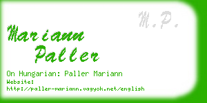 mariann paller business card